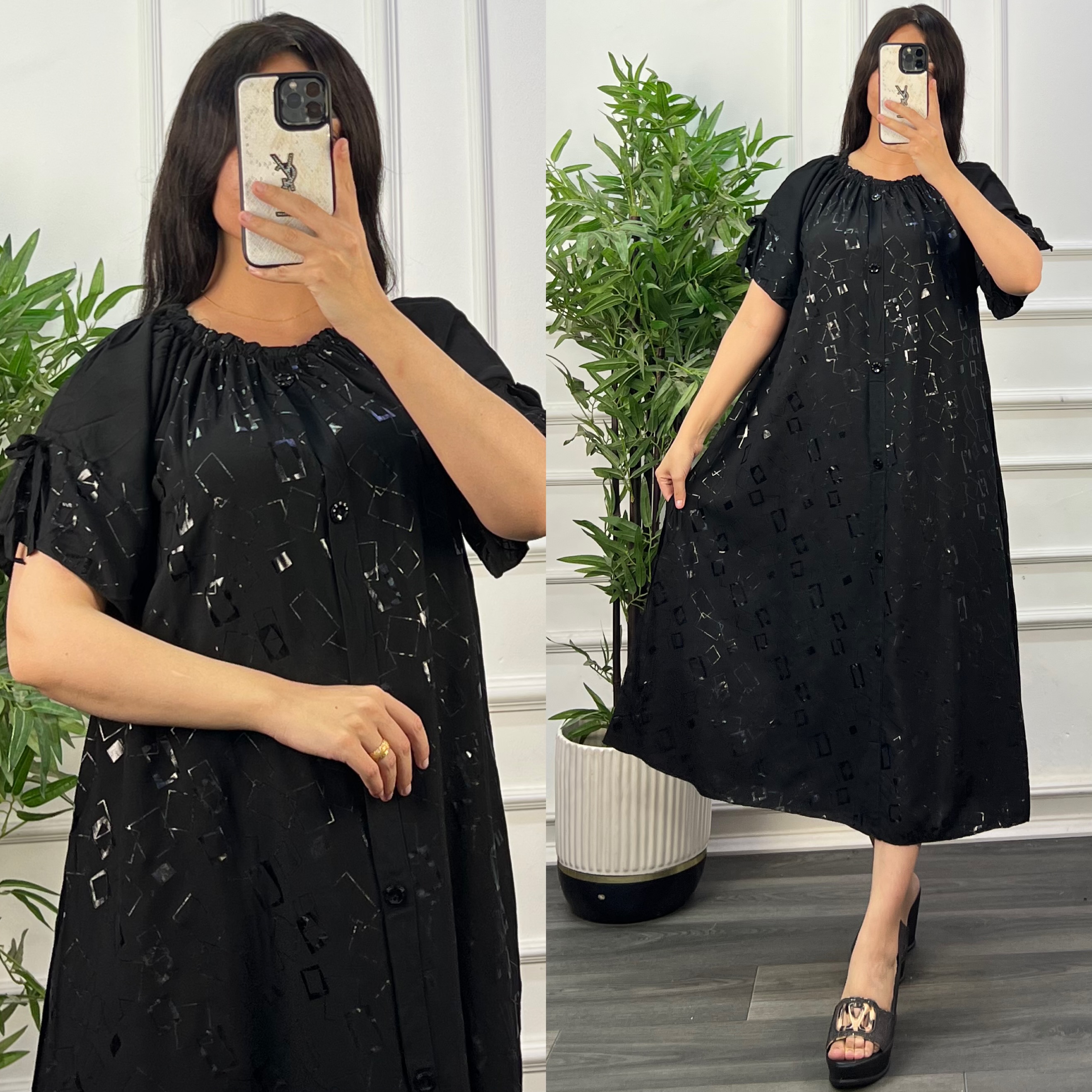 دشداشه ميدي اسود ساده 