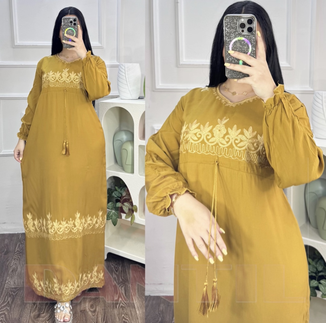 طويل ساده تطريز - alternate view